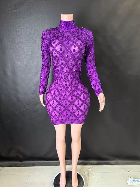 Purple short long-sleeve