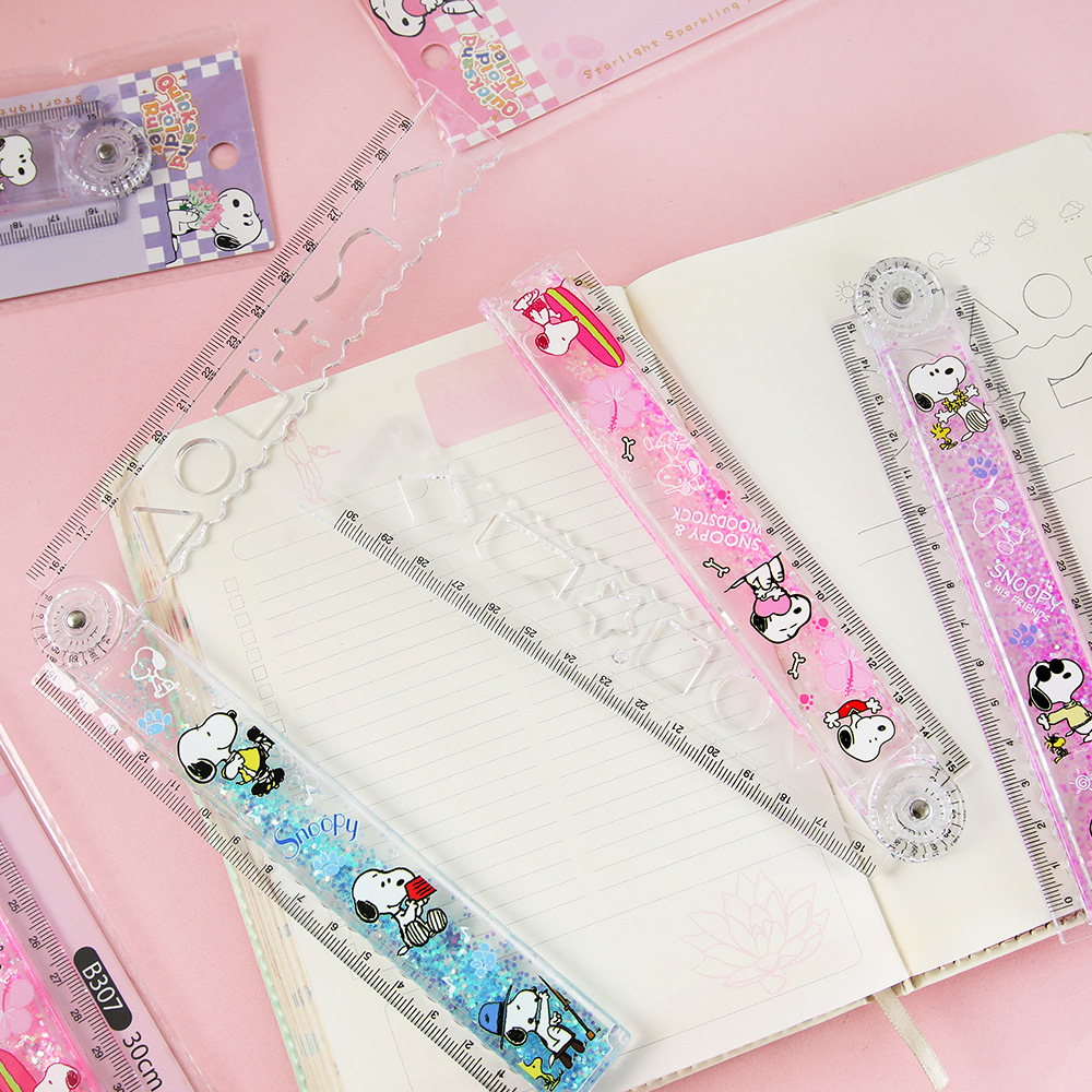 Cartoon Snoop Dogg plegable 15 30CM onda deformación regla multifuncional estudiantes papelería