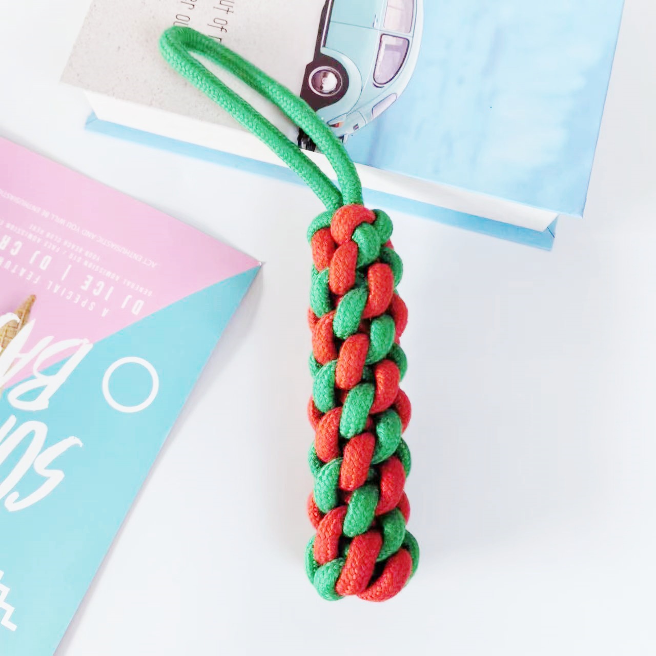 Juguetes para perros de gran venta transfronterizos, juego de juguetes de cuerda de algodón navideños para mascotas, juguete para la dentición, alivio del aburrimiento, juguete navideño con nudos resistentes a las mordidas.