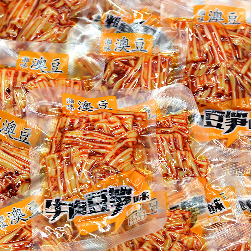 湘味澳豆香辣粉皮即食淀粉制品卤味麻辣粉皮凉拌菜豆笋|ru
