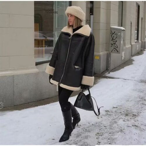 European and American autumn and winter hot products European and American style large size fashionable lamb hair coat loose fur coat