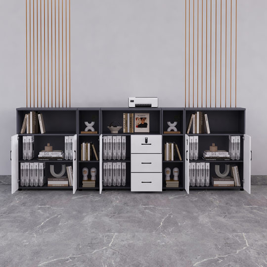 Filing Cabinet Office Floor Cabinet Data Storage Cabinet Low Cabinet with Code Lock Wooden Partition Cabinet Side Cabinet Flower Slot Cabinet