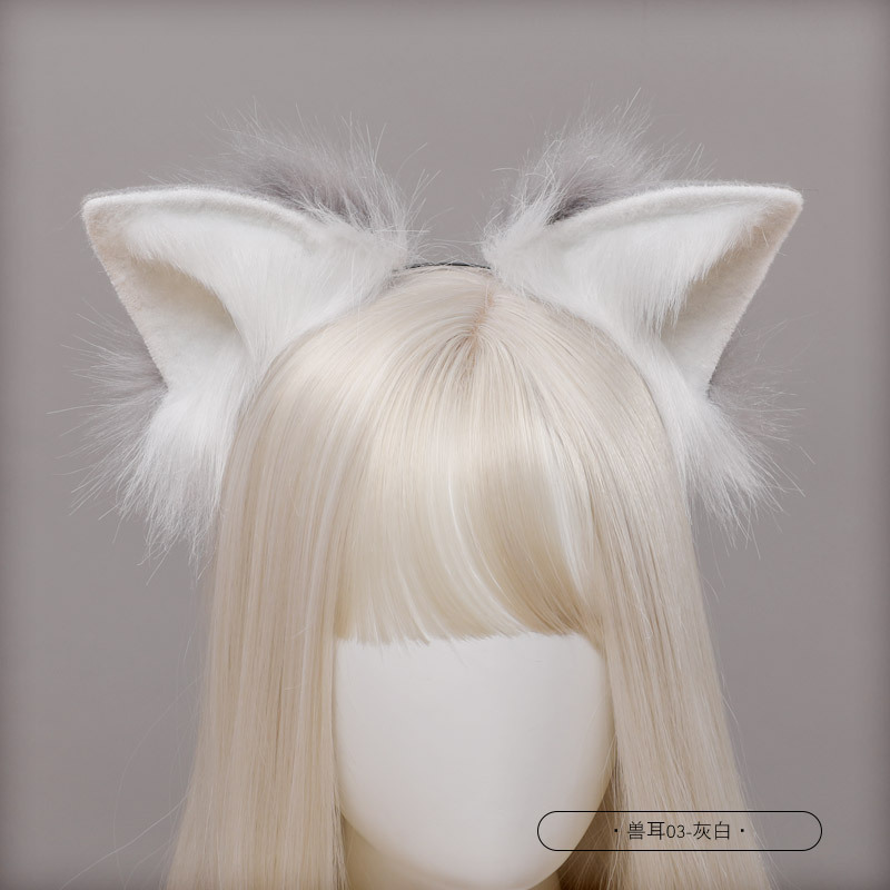 かわいい擬似獣耳漫展パーティーのファッションアクセサリーの女性の日本の髪飾りの猫の耳のカチューシャ|undefined