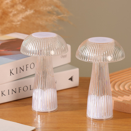 New Cross-border Amazon Creative Crystal Mushroom Jellyfish Table Lamp Decor Atmosphere Lamp Bedside Lamp Ornament