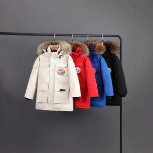 08 Albert Goose Children's Wear Down Jacket Expedition Thickened Windproof Winter Pike Parent-Child Wear Children's Hood
