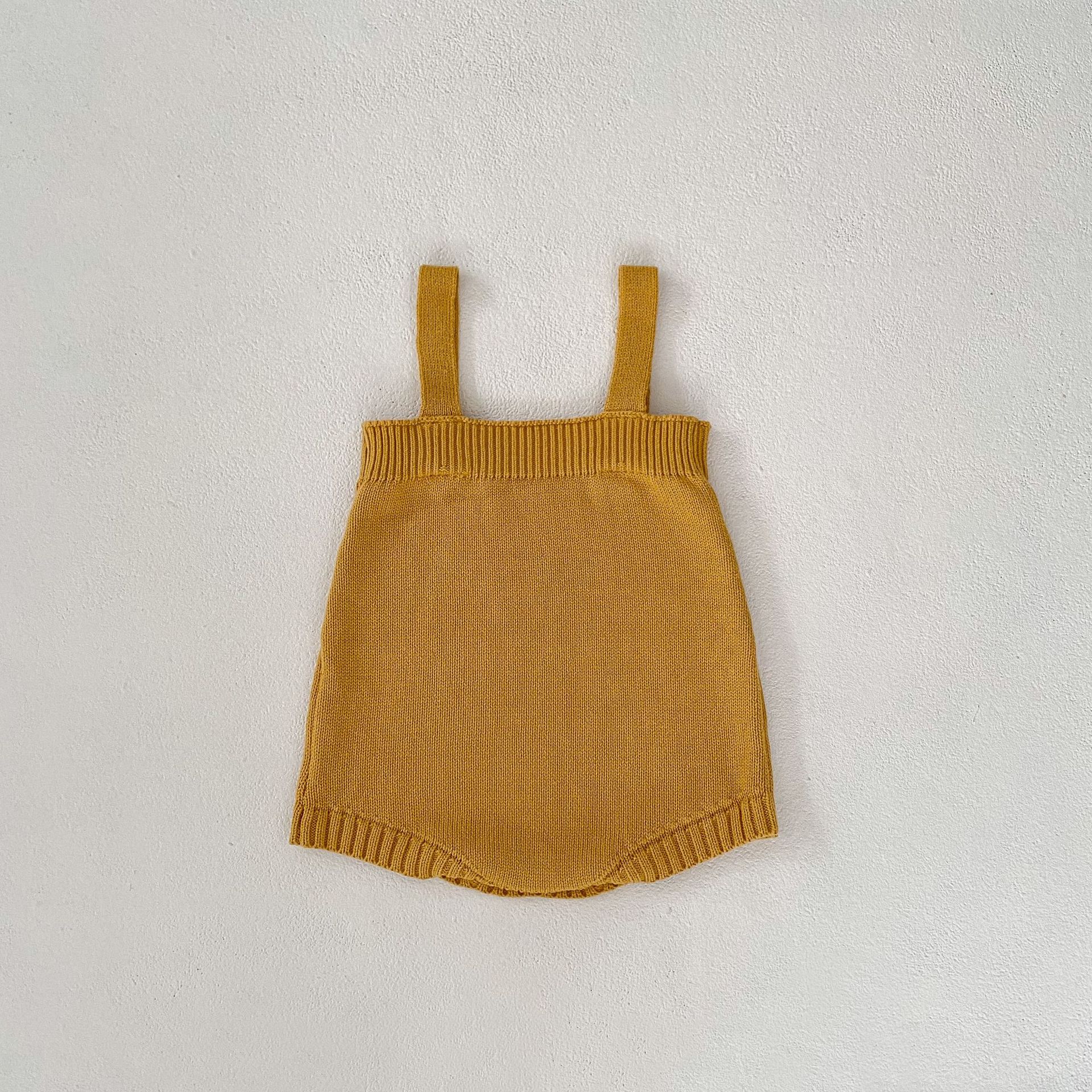 Proljetna 2024. žuta pletena jakna za dojenčad i djevojčice + jednobojni kaput na naramenice, set od 2 dijela dostupan za sortiranje_voghion.com