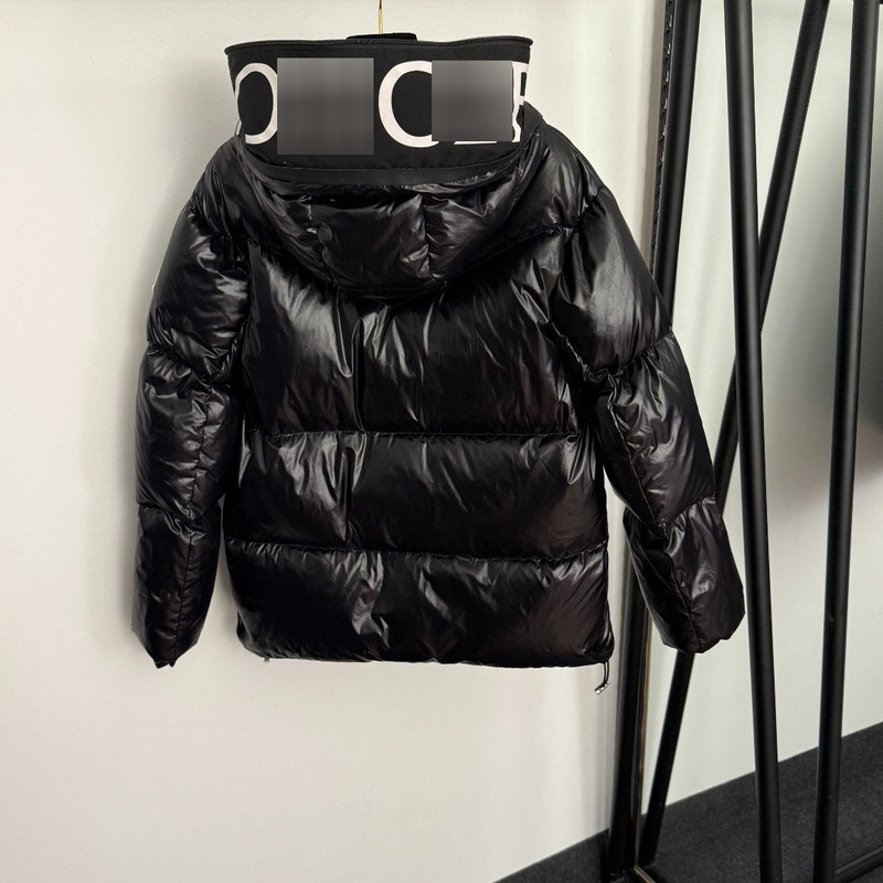 2025 Nanyou Factory Direct Approval Winter New Warm Stylish Zipper Double Pocket Logo Print Hooded down Jacket