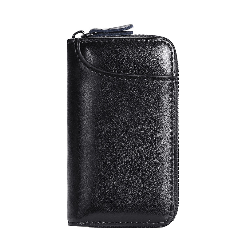 Bolso de llave bolso de la llave de los hombres de gran capacidad de cuero suave negocio hogar simple cremallera cintura colgando coche Multi-Función bolsa de la Tarjeta
