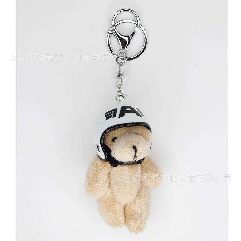 Estilo coreano 9cm pelo largo motocicleta oso muñeca extremidades móvil tire molino de viento motocicleta teléfono móvil colgante bolsa coche