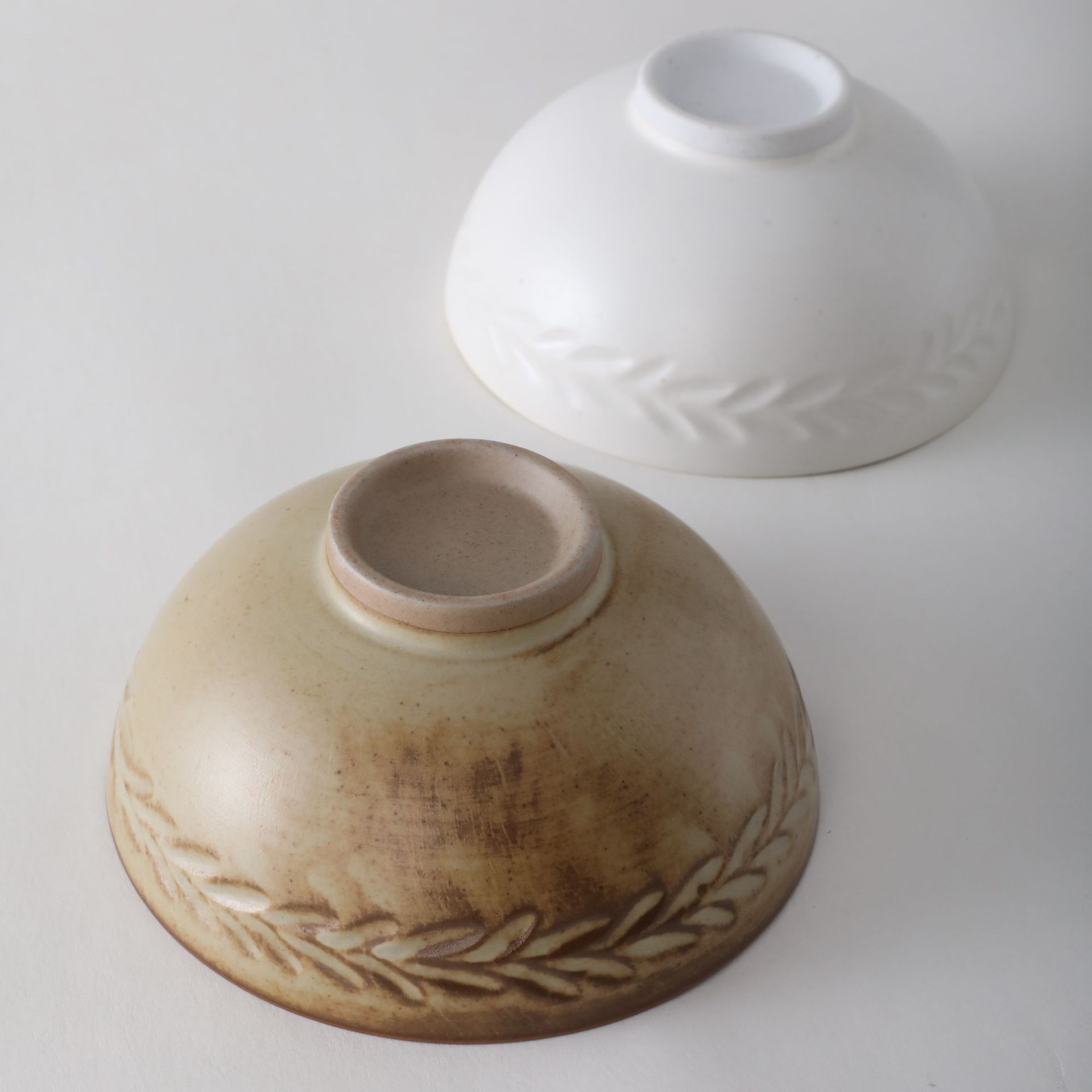 Tazón de impresión de montaña y río φ 12.4cm * H5.7cm Tazón de arroz nórdico moderno y simple Tazón de arroz de cerámica alemana lote