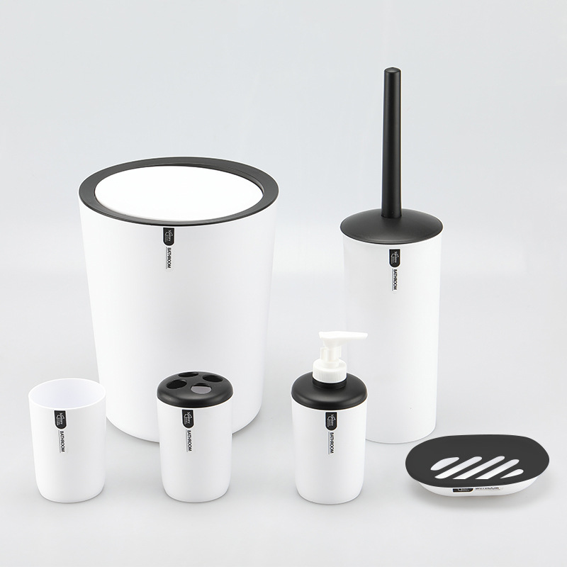 Juego de baño de lavado de color sólido de seis piezas, exclusivo transfronterizo para comercio exterior, set de baño en caja de color