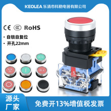 KEOLEA厂家直销LA38自复位自锁点动电源启动控制平头符号按钮开关