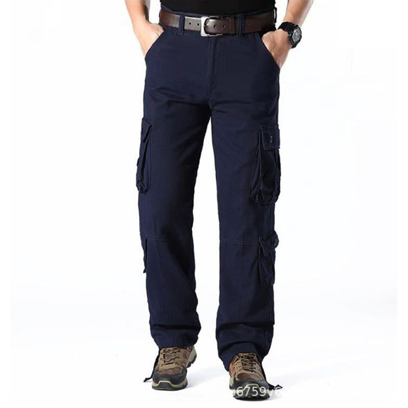 Multi-Bolsillo overoles pantalones casuales de los hombres al aire libre resistente al desgaste táctico más tamaño suelto recto 8-Bag pantalones de comercio exterior