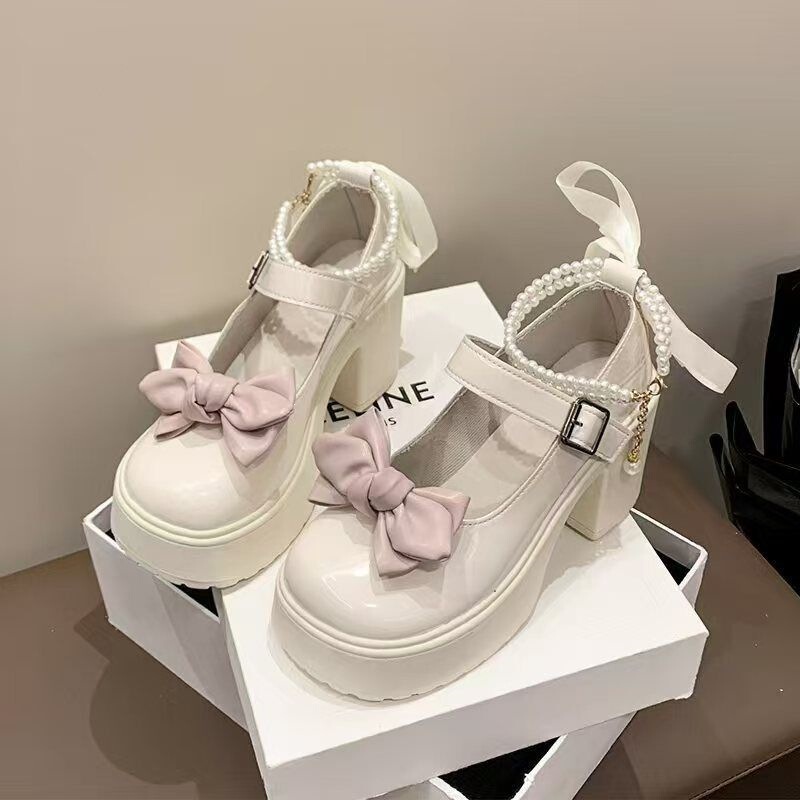 42 43 44 Extra Large Size White Chanel-Style Elegant Chunky High Heels for Women, 2026 New Trendy French Mary Jane Shoes 42 43 44 Extra Large Size White Chanel-Style Elegant Chunky High Heels for Women, 2026 New Trendy French Mary Jane Shoes