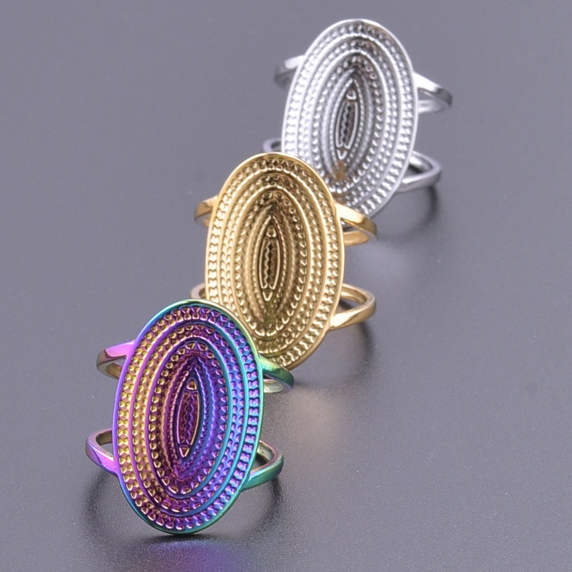 8g Weight PVD Coated Gold Plating Process Real Gold Plated Plating Material PVD Coated Real Gold Plated 18K Gold Geometric 304 Stainless Steel Waterproof Non Tarnish Open Ring