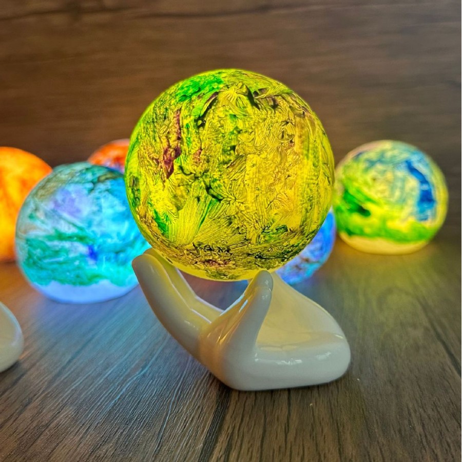 Transfronterizos dibujados a mano 3D luz planetaria diy luz lunar pintada a mano pintada parental salón de eventos fiesta pequeña