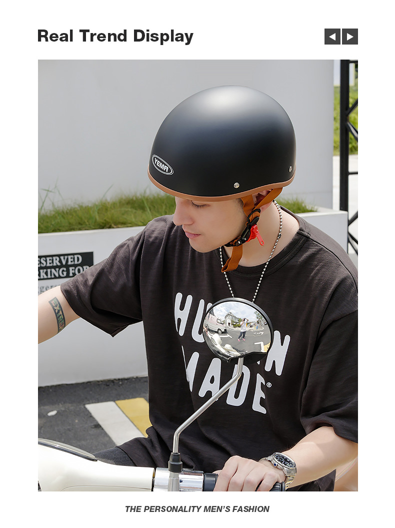 3C Certified Electric Motorcycle Helmet Men's Retro Half Helmet