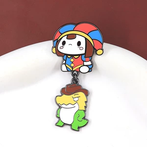Magical Digital Circus enamel brooch, Q-version Pamni merchandise badge, crocodile Gabu pendant, lapel pin