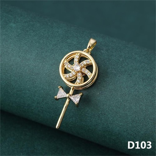 Versatile micro-paved zircon rotatable windmill pendant accessories creative niche design four-leaf clover necklace pendant wholesale