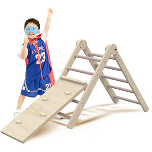 Children's climbing frame wooden small indoor sensory training Sports combination slide multifunctional climbing ladder