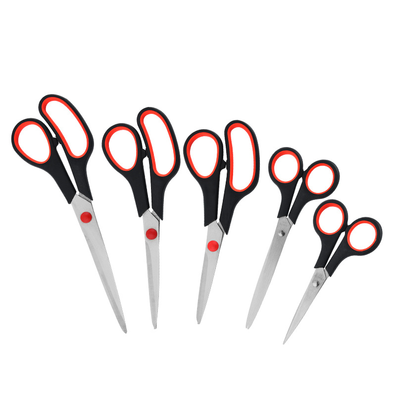 Tarjeta azul tijeras de goma y plástico tijeras de acero inoxidable para el hogar tijeras pequeñas tijeras de corte de papel hecho a mano corte de hilo tijeras de goma de cocina