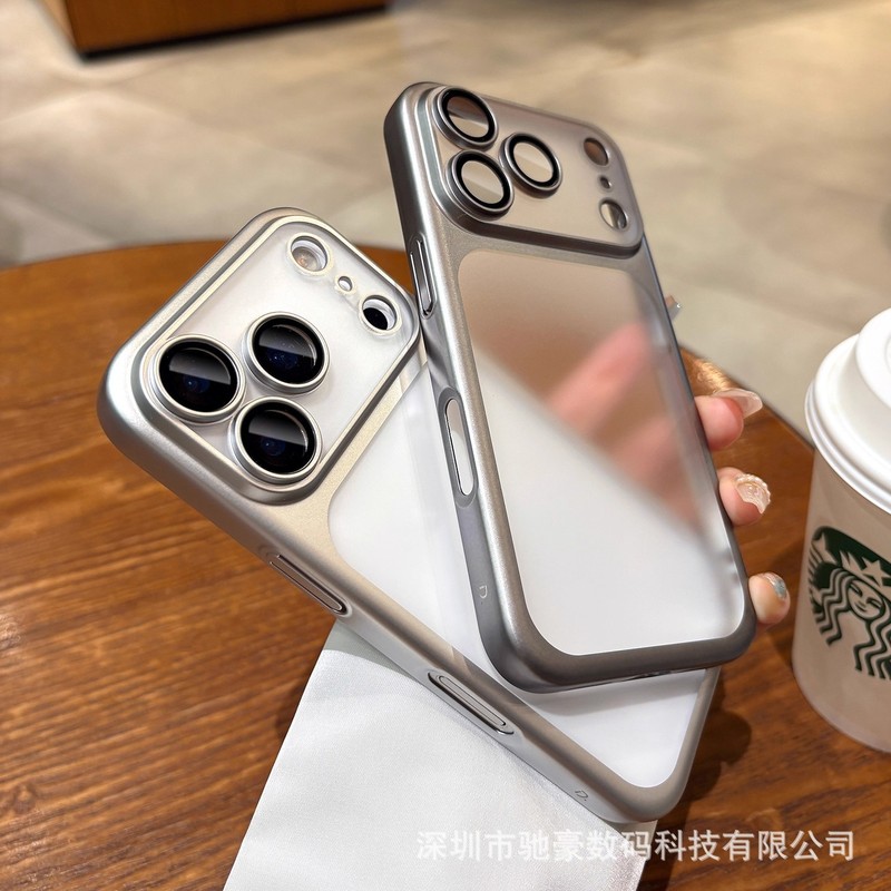 适用iPhone17promax原机磨砂电镀手机壳苹果16全包防摔PC保护套14|undefined