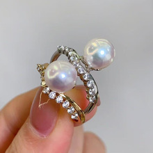 S925�y�ʯ8-9mm��ˮ�����ָ������s�ʹ��OӋ�A������diy����