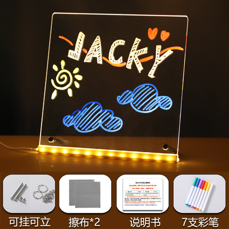 Pizarra de Dibujo Infantil Borrable Transfronteriza, Pizarra de Dibujo Luminosa, Pizarra LED para Dibujar a Mano, Pizarra, Juego de Juguetes Navideños