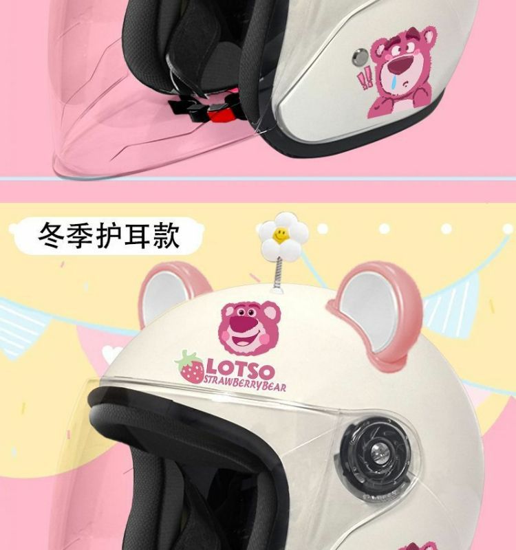 3C Half Helmet Electric Vehicle Helmet Women's Winter Earmuffs