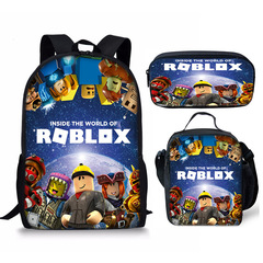 3D 新製品 Roblox 学生スクールバッグ ランチバッグ ペンシルバッグ Roblox プリント バックパック 3 点セット