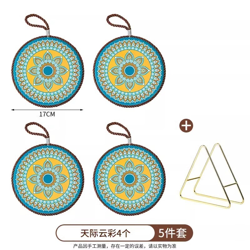 复古隔热垫耐高温砂锅防烫垫珐琅锅垫子陶瓷新中式餐桌防滑餐盘垫|undefined