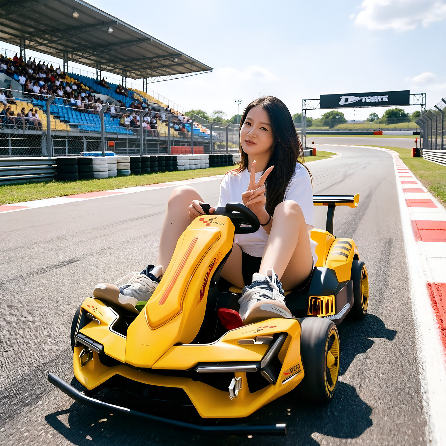 Children's electric car, adult-sized go-kart, remote-controlled drift car for boys and girls, four-wheel rechargeable self-driving toy car
