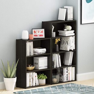 New Simple Wooden Bookcase Bookshelf Storage Rack Home Living Room Floor-Standing Storage Cabinet Multi-Layer Simple Bookcase