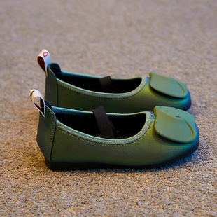 Girls' Single-layer Shoes 2025 New Fashion Princess Style Soft Sole Non-slip Children's Bean Shoes Baby Girls' Western Style Leather Shoes