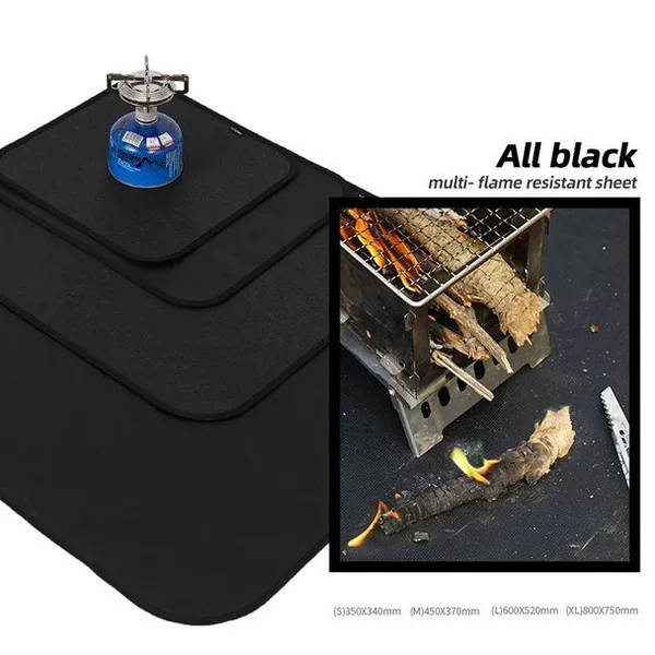 Outdoor camping silicone fireproof cloth picnic barbecue insulation pad flame retardant cloth high temperature resistant fire blanket glass fiber cloth