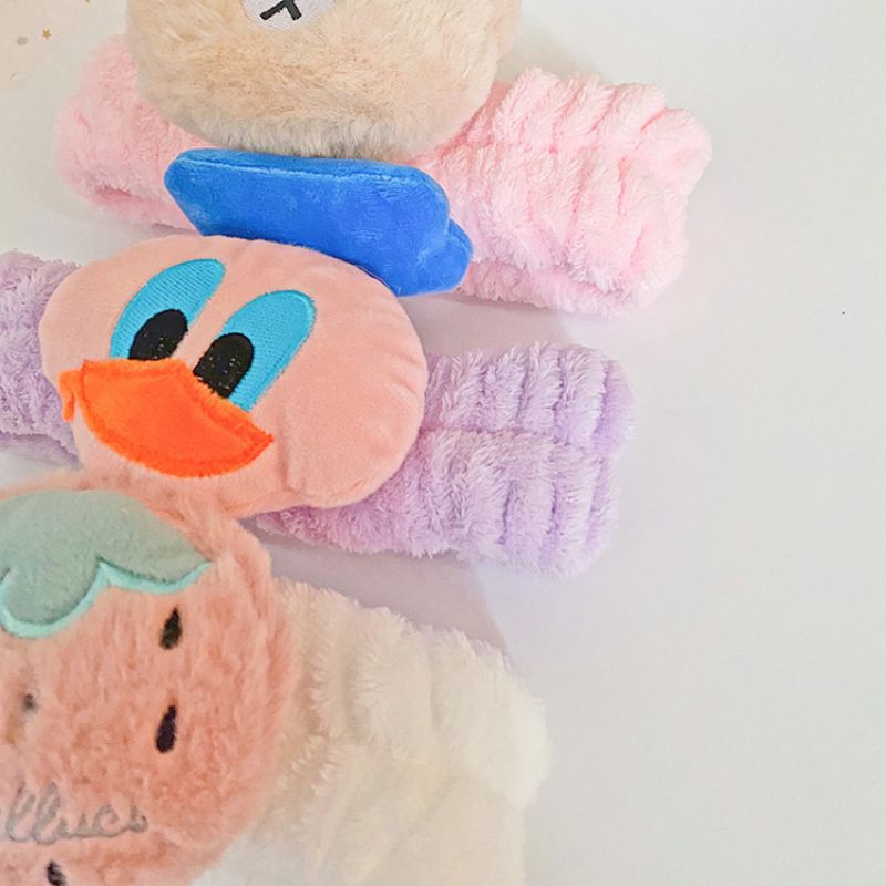 Corea del Sur ins Internet celebridad dibujos animados banda de pelo de felpa conejo oso lindo Super lindo pelo banda chica lavado de cara belleza accesorios para el cabello