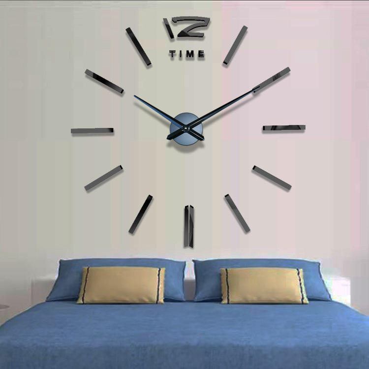 Factory wholesale home decoration large size creative diy wall clock 3D wall clock simple self-adhesive wall sticker clock