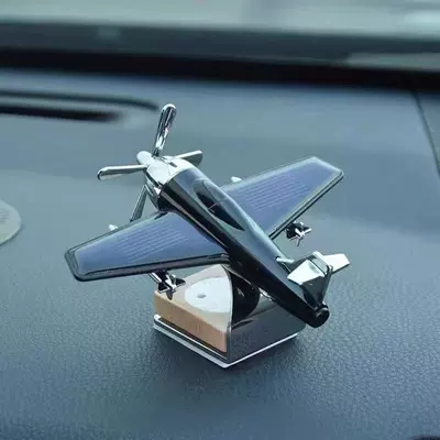 Cross-Border Solar-Powered Small Airplane Car Car Perfume Aromatherapy - black-cologne