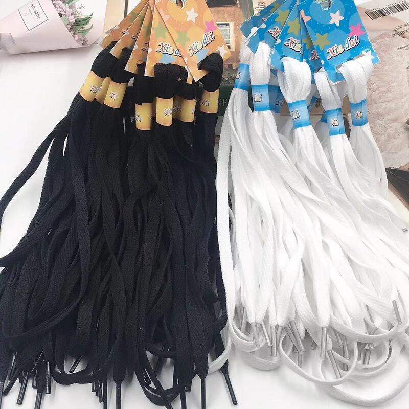 Casual shoes canvas shoes sneakers shoelaces black and white flat shoelaces men's and women's shoelaces small gifts 2 yuan store supply manufacturers Casual shoes canvas shoes sneakers shoelaces black and white flat shoelaces men's and women's shoelaces small gifts 2 yuan store supply manufacturers