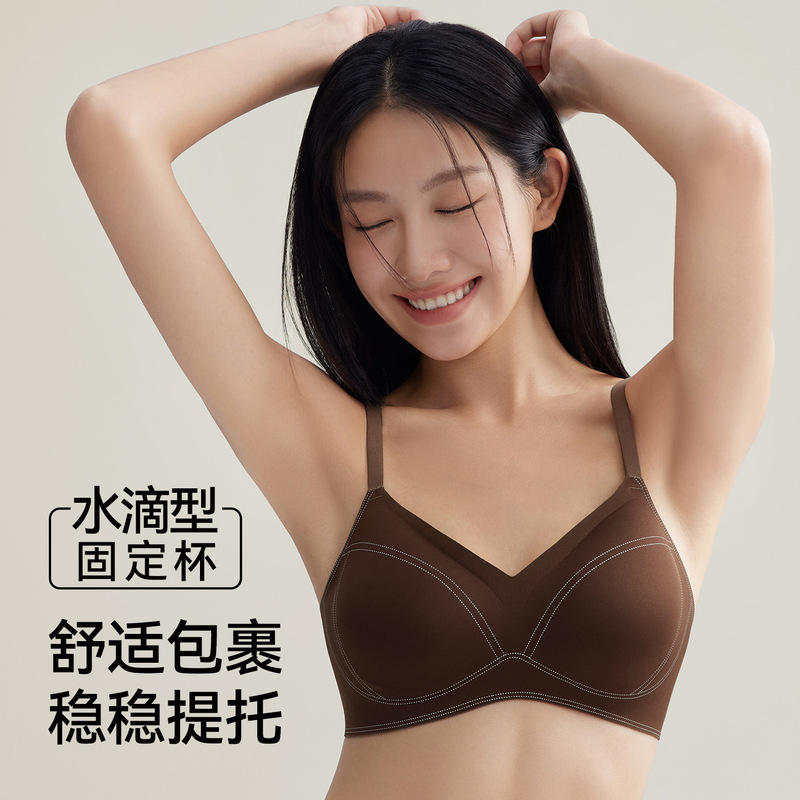 Seamless Intimates Bra Autumn and Winter Retro Intimates Small Breast Push-Up Anti-Sagging Breast Reduction No Rims Intimates for Women