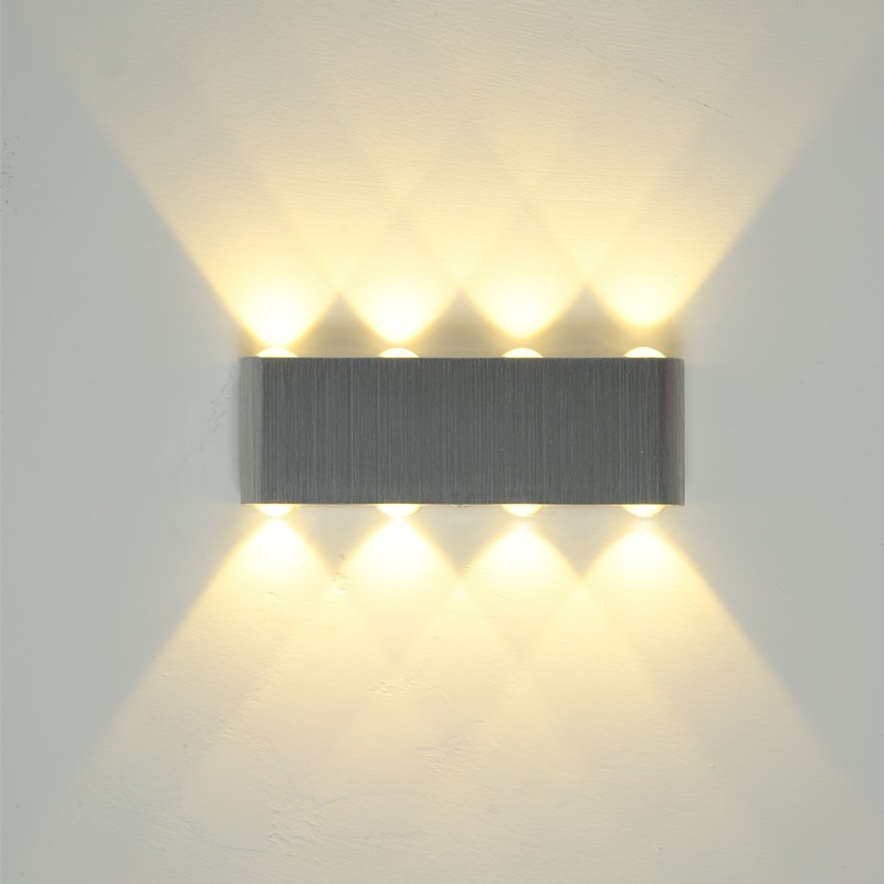Lámpara de pared de doble cabeza simple pasillo Lámpara decorativa de pared LED lámpara de noche lámpara de dormitorio lámpara de aluminio lámpara de interior creativa abierta