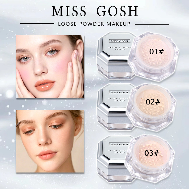 跨境新品MISSGOSH无瑕散粉两用粉散粉定妆粉/蜜粉底妆控油不脱妆