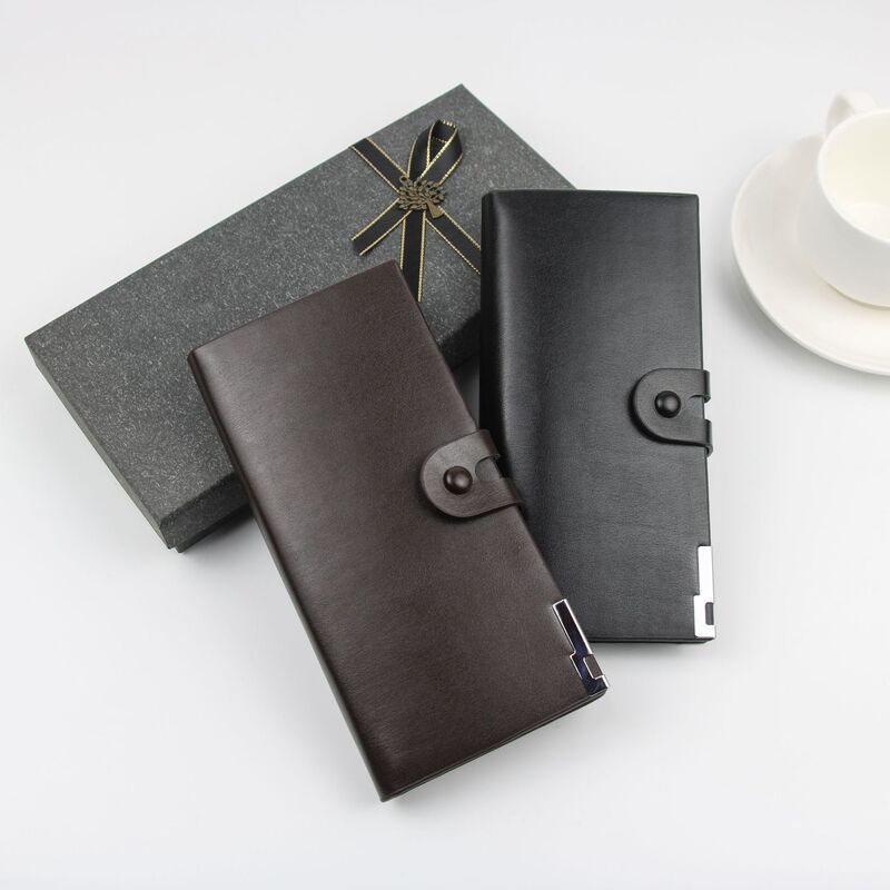 Foreign Trade Hot Selling Men's Business Long Wallet Plus Large Capacity Buckle Suit Bag Multi-Card Wallet for Young Men