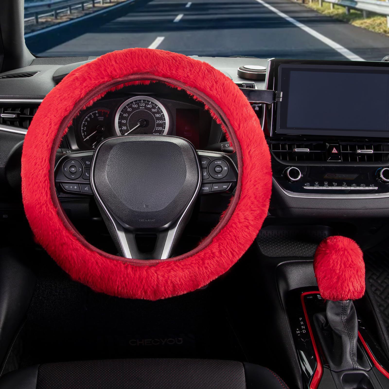 New cross-border plush steering wheel cover, featuring a faux rabbit fur design, elastic material, and providing warmth and anti-slip grip for winter use; suitable for both men and women