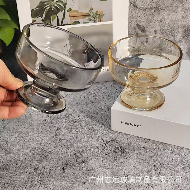 Ins simple glass dessert cup yogurt cup tall ice cream bowl cup ice…