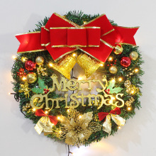 跨境亚马逊圣诞节花环30/40/50/60cm藤圈门挂布置拍摄道具装饰品
