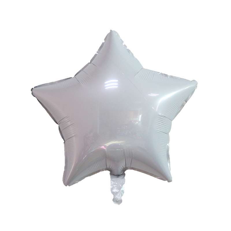 Venta al por mayor de fábrica de 18 pulgadas monocromo en forma de corazón estrella de cinco puntas amor globo de película de aluminio globo de papel de aluminio globo de fiesta de cumpleaños globo