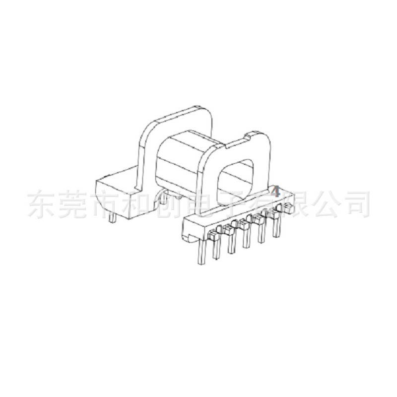 EFD18骨架变压器骨架高频变压器卧式6+4散热器散1800