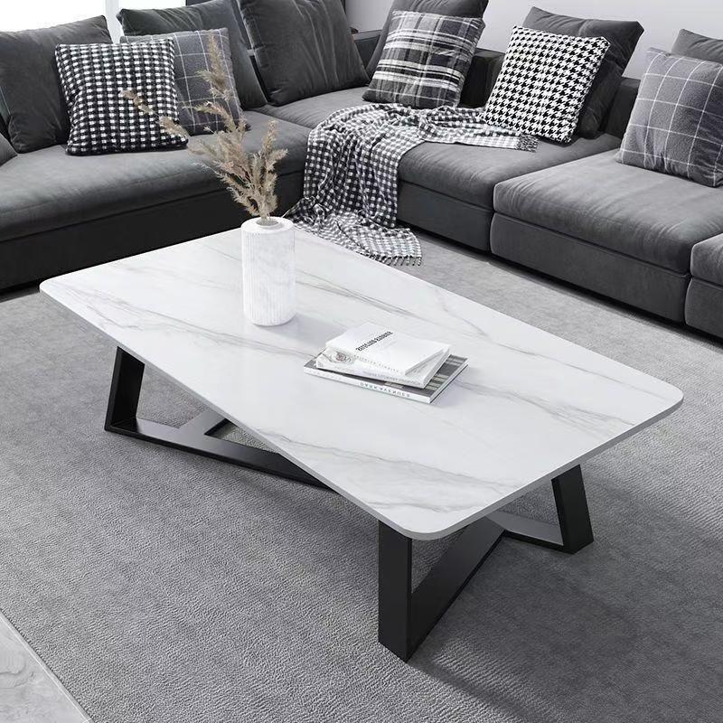 Living Room Household Modern Light Luxury Imitation Rock Slab Small Table Office Sofa Tea Table 2025 New Model Coffee Table