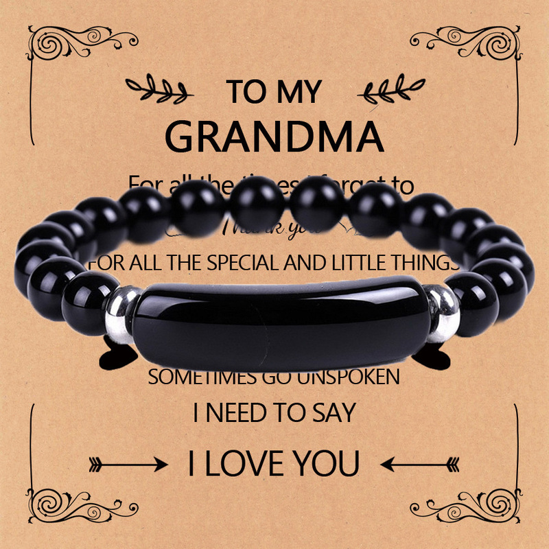 Mother's Day Bracelet Tiger Eye Stone Pink Crystal Green Aventurine Bracelet to My Grandma Obsidian Bridge Bracelet Mother's Day Bracelet Tiger Eye Stone Pink Crystal Green Aventurine Bracelet to My Grandma Obsidian Bridge Bracelet